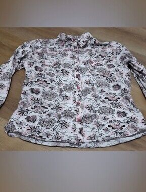 Woman's Cowgirl Hardware Pearl Snap Button Up Paisley Artsy Long Sleeve size L